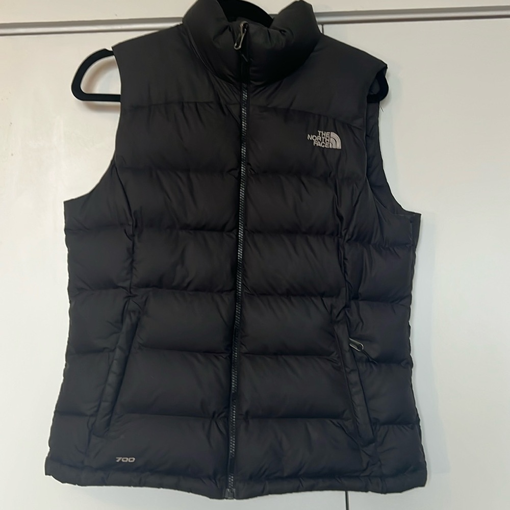 North face black puffer vest size medium